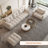 106.3" Beige Microfiber Modular Sofa Couch