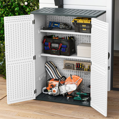 Balconera 2-Pack Resin Storage Shed Shelves for Outdoor Sheds White