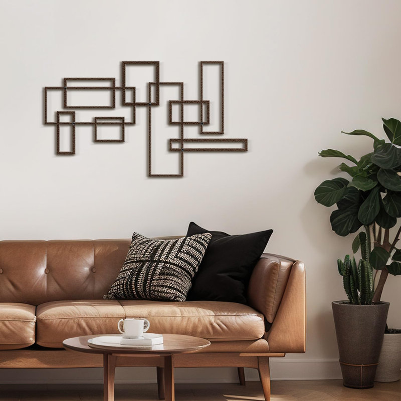 Décoration murale en métal, H 18 po x l 36 po x P 0,05 po, Bronze