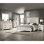 Grand lit contemporain Contemporary - finition bois clair avec tête de lit à persiennes beige