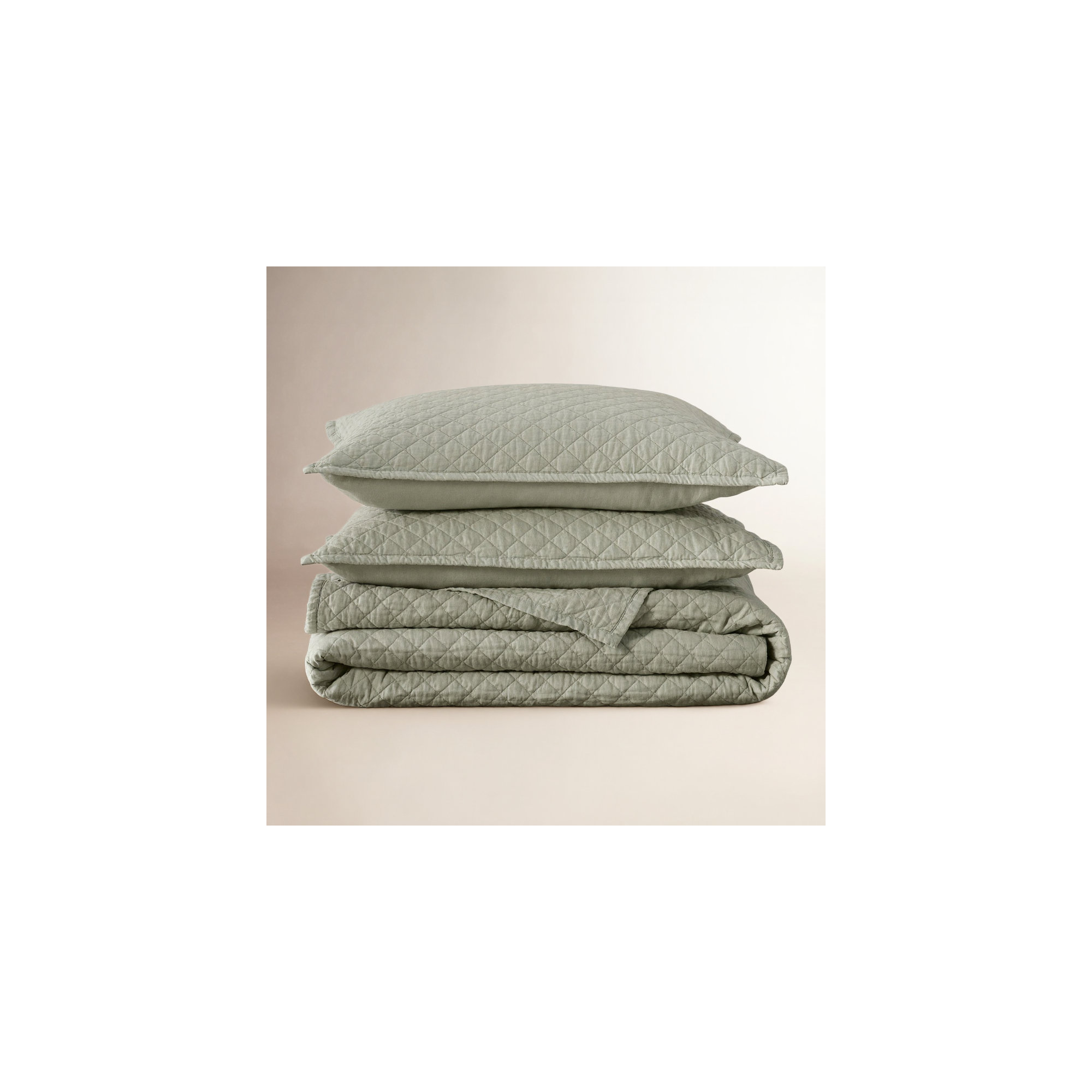 Jeffen Linen Blend Quilt, Full/Queen Quilt, Sage