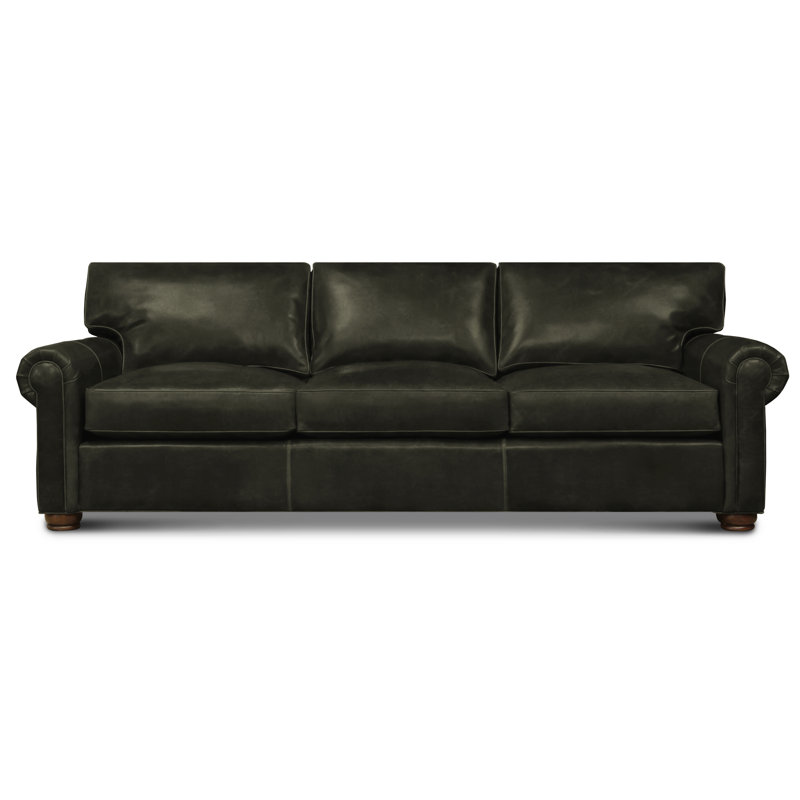 Bordeaux Leather Sofa, Saddle (Maestro Artisano), Espresso