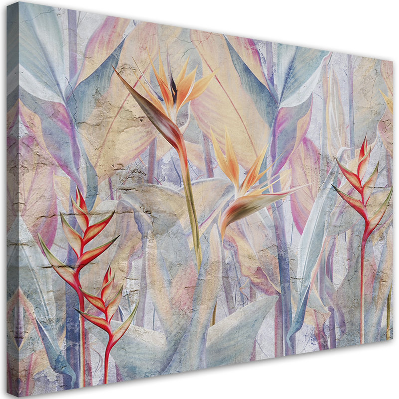 Pastel Plants - Wrapped Canvas Print, 70cm H x 100cm W