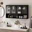 Armoire de rangement murale à quatre portes en verre avec installation facile et peu encombrante-1186326001