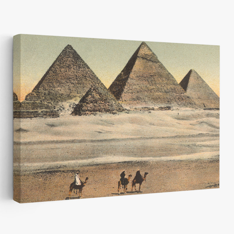 «Cairo Pyramids Crop» - Art d'aventure avec des animaux âgés, H 16 po x l 24 po
