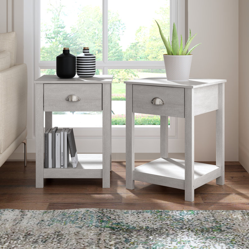 1 Drawer Nightstand, Dusty Gray Oak