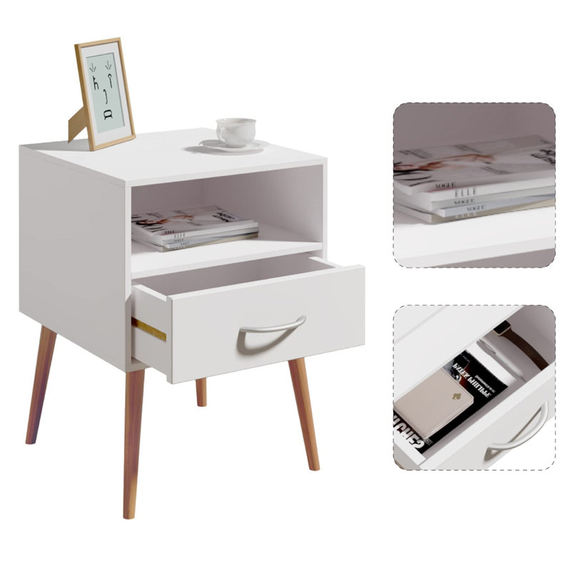 Carrizal 1 - Drawer Nightstand Set of 2, White - 2