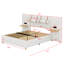 Lit plateforme tapissier en velours grand format - prises double face / ports USB, 2 coussins de chevet et tablettes de rangement-175084890
