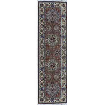 One-of-a-Kind 2'6" X 9' Runner Wool Area Rug in Brown