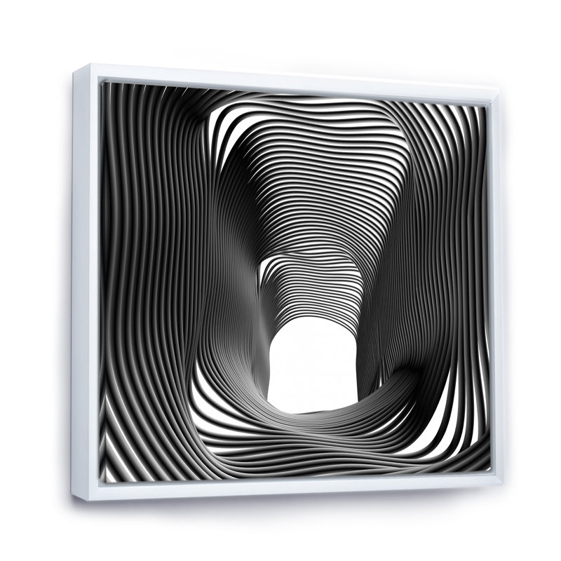 Fractal Abstract Tunnel II - Décoration murale moderne et contemporaine en toile, H 16 po x l 16 po x P 1 po