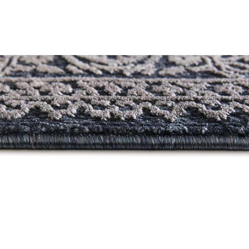 Tapis bleu marine Brinkerhoff, Rectangle 6 pi 7 po x 9 pi 6 po