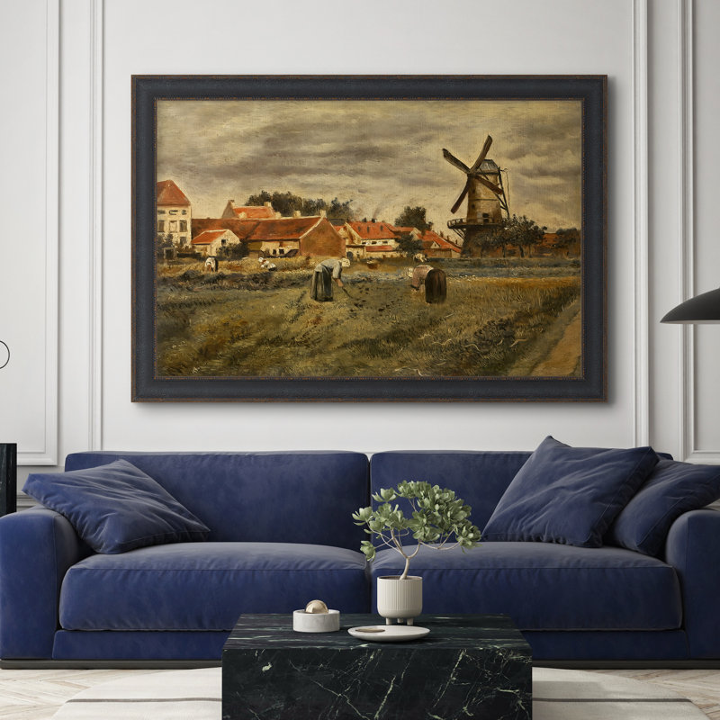 La récolte de pommes de terre, 1875 - Henri De Braekeleer - Toile encadrée sur mesure, 28x40 INNER SIZE, Framed Canvas