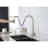 Kitchen Sink Faucet Single Handle Pull Down , Stainless Steel Material, Brushed Nickel Finish, 360 Rotating High Nozzle, Three Water Output Types For Work, Lever Management, Rust Surface Treatment-1936624059