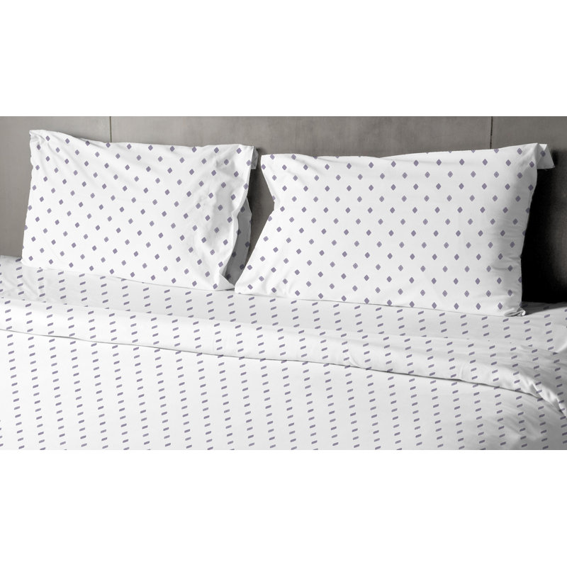 Ensemble de draps 100% coton 200 fils Stapp, Simple, Motif géométrique gris