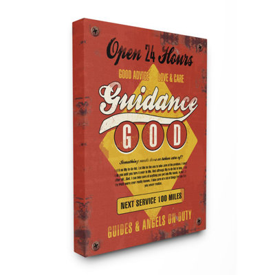 God Guidance Inspirational Vintage Comic Book Design by Ester Kay - Textual Art Print on Canvas