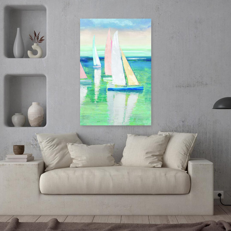 Art contemporain, art mural abstrait côtier, H 36 po x l 24 po