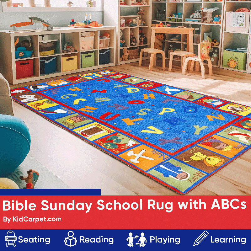 Tapis de classe KidCarpet.com Bible, Rectangle 6 pi x 8 pi 6 po