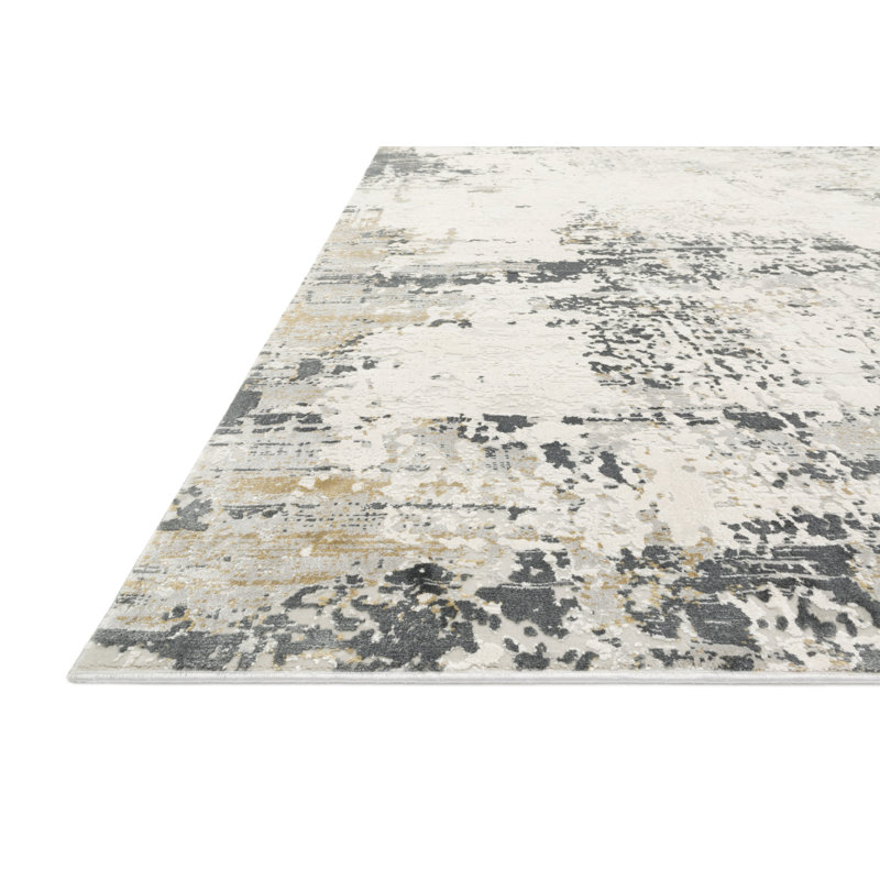 Jeffrey Viscose Abstract Indoor Rug, Rectangle 5'3" x 7'8"