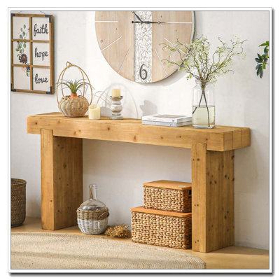 63" Solid Wood Console Table