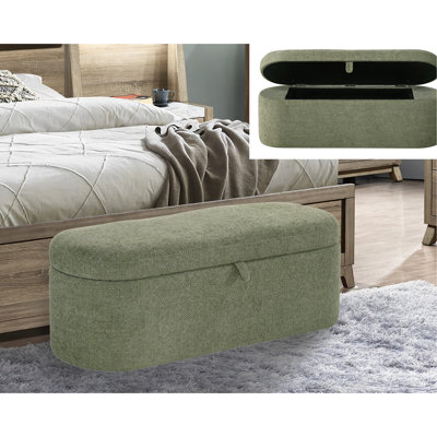 Élégant banc de rangement 1 pièce avec revêtement, structure et compartiment caché spacieux pour la décoration de la chambre à coucher