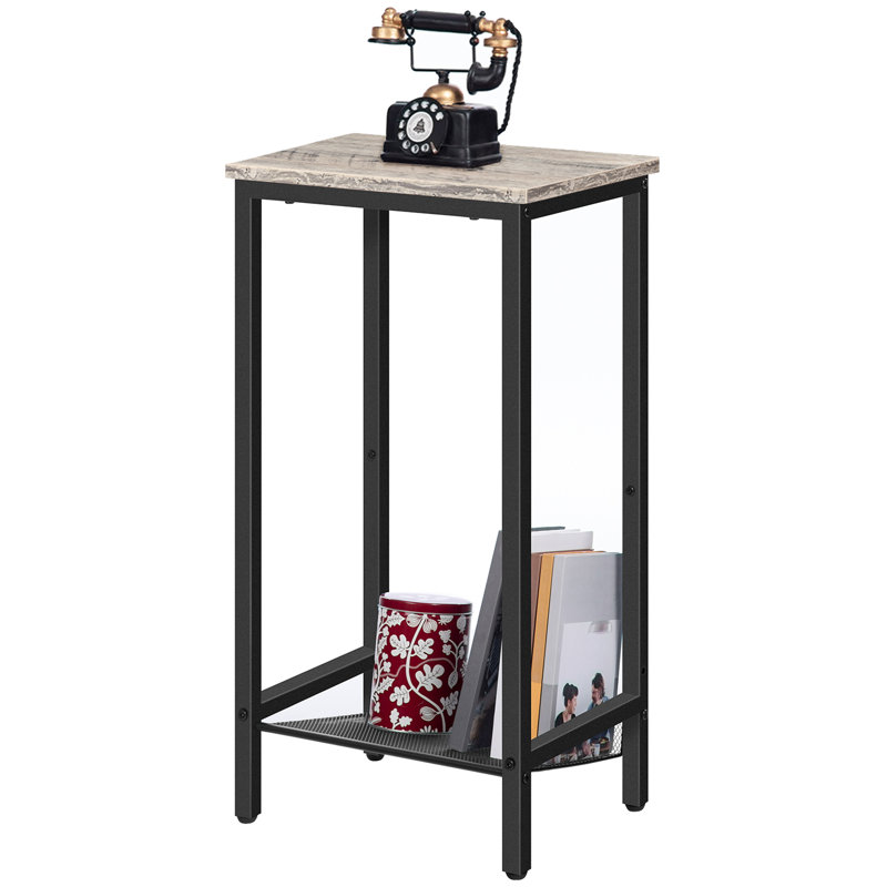 Raimondas 28.9" Tall End Table, Gray/Black
