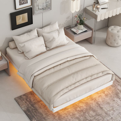 Floating Bed with LED Lights