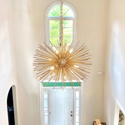 29" Mid-Century Modern 12-Light Statement Sputnik Chandelier