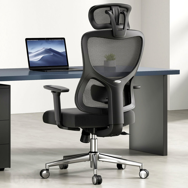 Black & Black Ergonomic Office Chair, Mesh Desk Chair, With Adjustable Lumbar Support And Headrest, Comfy Computer Chair, 3d Armrest Recling Swivel Chair For Home And Office