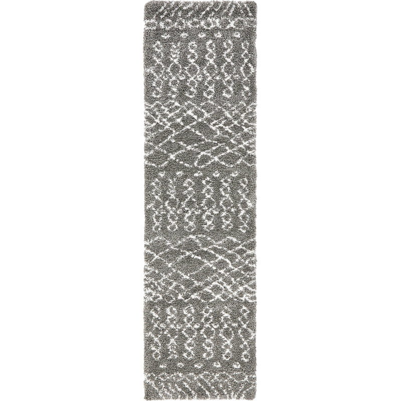 Paquette Geometric Shag Area Rug, Runner 79 x 305cm