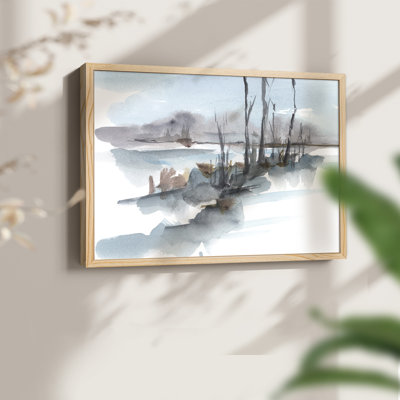 Winter Stream Watercolor I -Framed Print - Restickable