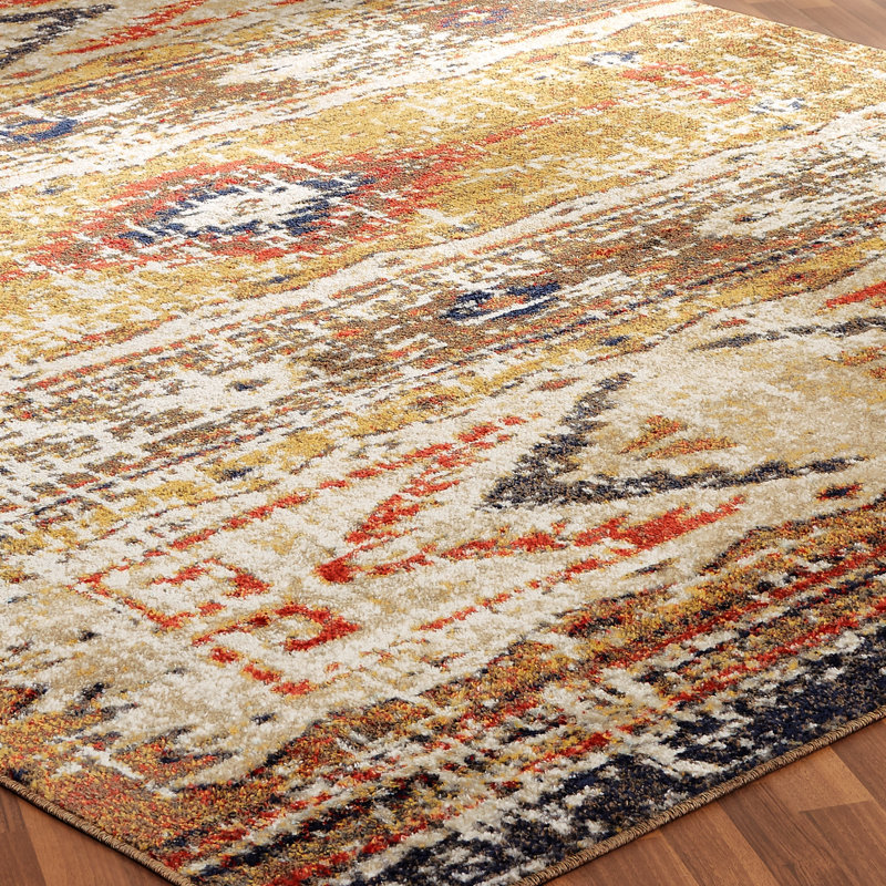 Dean Southwestern Area Rug in Gold, Rectangle 2' x 3'