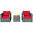 Alycen 2 - Person Patio Conversation Set with Cushions-726803153-767782460