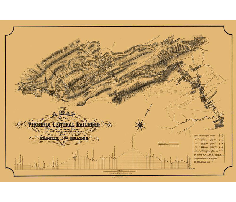 Art sur toile tendue par Williston Forge Gillt, Central Railroad Virginia, Gillt 1860, H 34 po x l 48 po