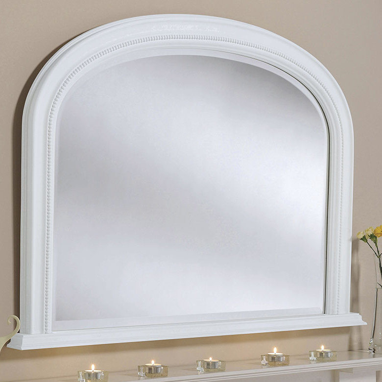 Burcham Arched Overmantle Wall Mounted Accent Mirror, White