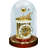 Roman Numeral Metal Quartz Movement / Crystal Tabletop Clock in Mahogany
