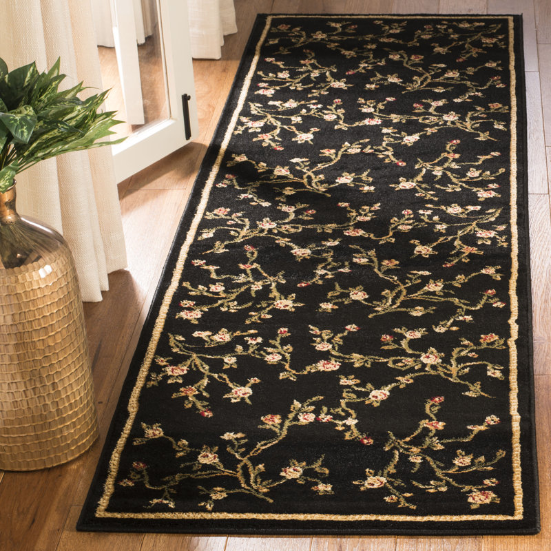 Tapis à motif floral Carolane, Tapis de couloir 2 pi 3 po x 8 pi