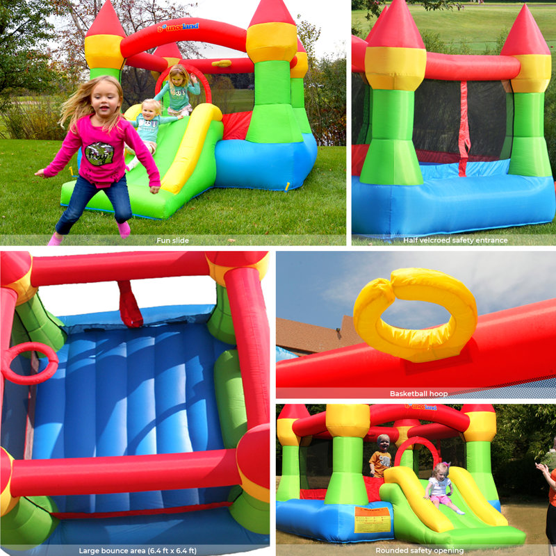 Colorful Inflatable Castle Bounce House with Slide and Hoop