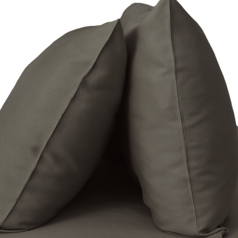Rayon Sateen - Set of 2, King Pillow: 20" x 36", Onyx