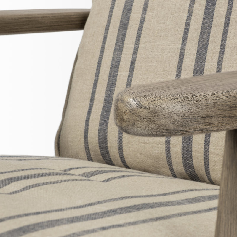 Fauteuil l 28 po Roxy, Mélange de coton gris / beige