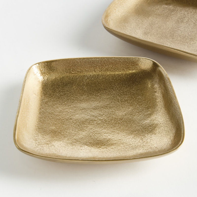 BENTON DECORATIVE TRAYS Set of 2, Gold