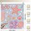 Rideaux de douche rose et bleu marine, 71 x 71