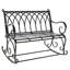 Banc de jardin à bascule en métal noir