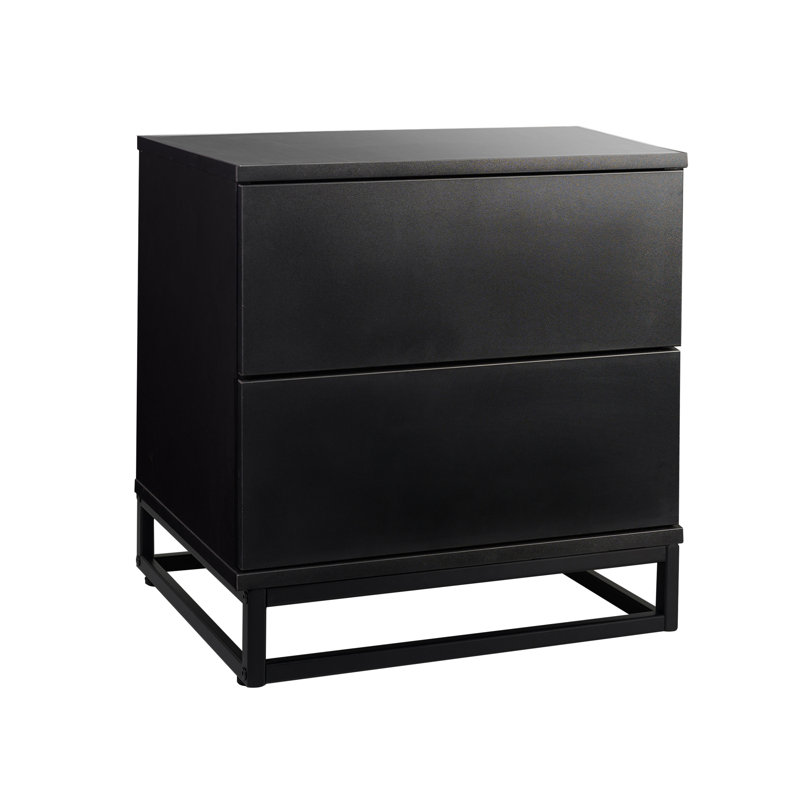 Bloomsbury 50cm W Manufactured Wood Bedside Table, Black