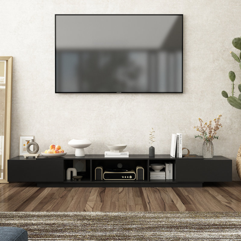 Bakemeier TV Stand for TVs up to 88", Black