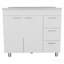 Armoire inférieure, 3 tiroirs, porte double pour la cuisine - blanc