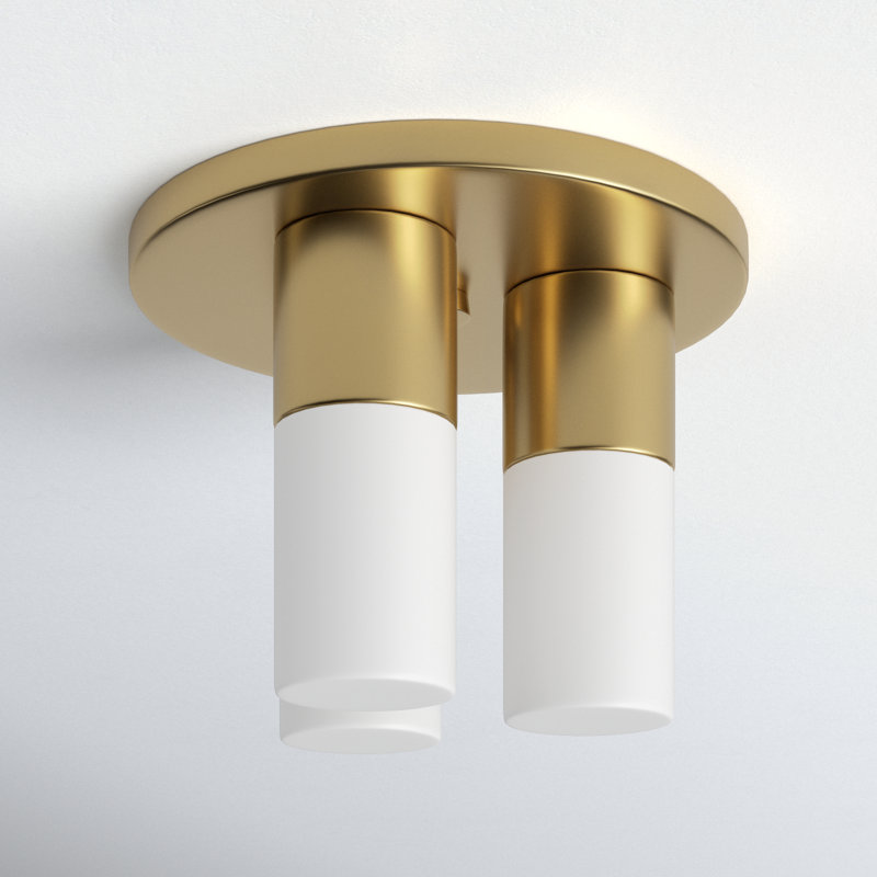 Otto Glass Flush Mount, Aged Brass