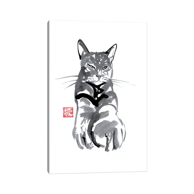 «Warm Cat» par Péchane, reproduction d'art sur toile tendue, H 60 po x l 40po x P 1,5 po