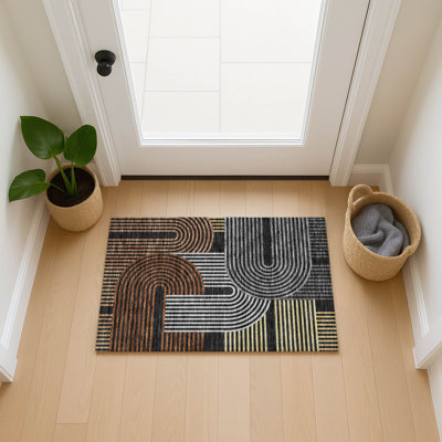 Machine Washable Indoor/Outdoor Chantille ACN2549 Mid-Century Modern Rug