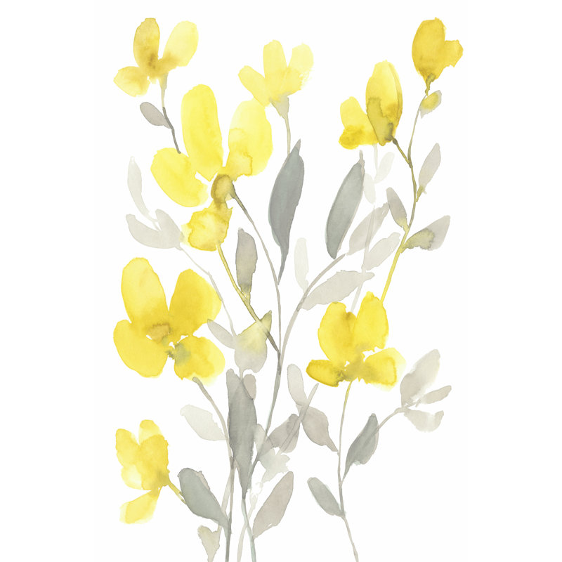 Jardin jaune et gris I, H 48 po x l 32 po x P 1,25 po