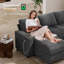 Canapé-lit futon convertible de 71 pouces, canapé moderne avec dossier et accoudoirs réglables-1860077843